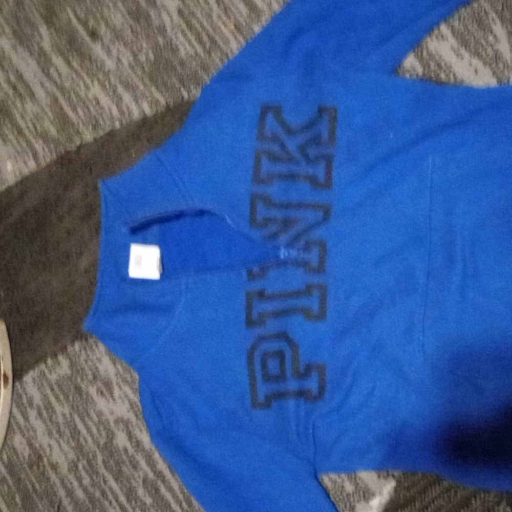 Pink zip up blue